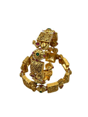 Traditional Antique Openable Gold Bangles Set By Gehna Shop handcrafted for weddings and parties online
