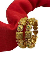 Traditional Antique Openable Gold Bangles Set By Gehna Shop handcrafted for weddings and parties online