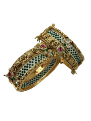 Shrishti Antique Golden Kundan Kada Bangles Set | Ladies Bangles