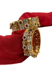 Mahira Antique Gold Kundan Kada Bangles | Antique Bangles