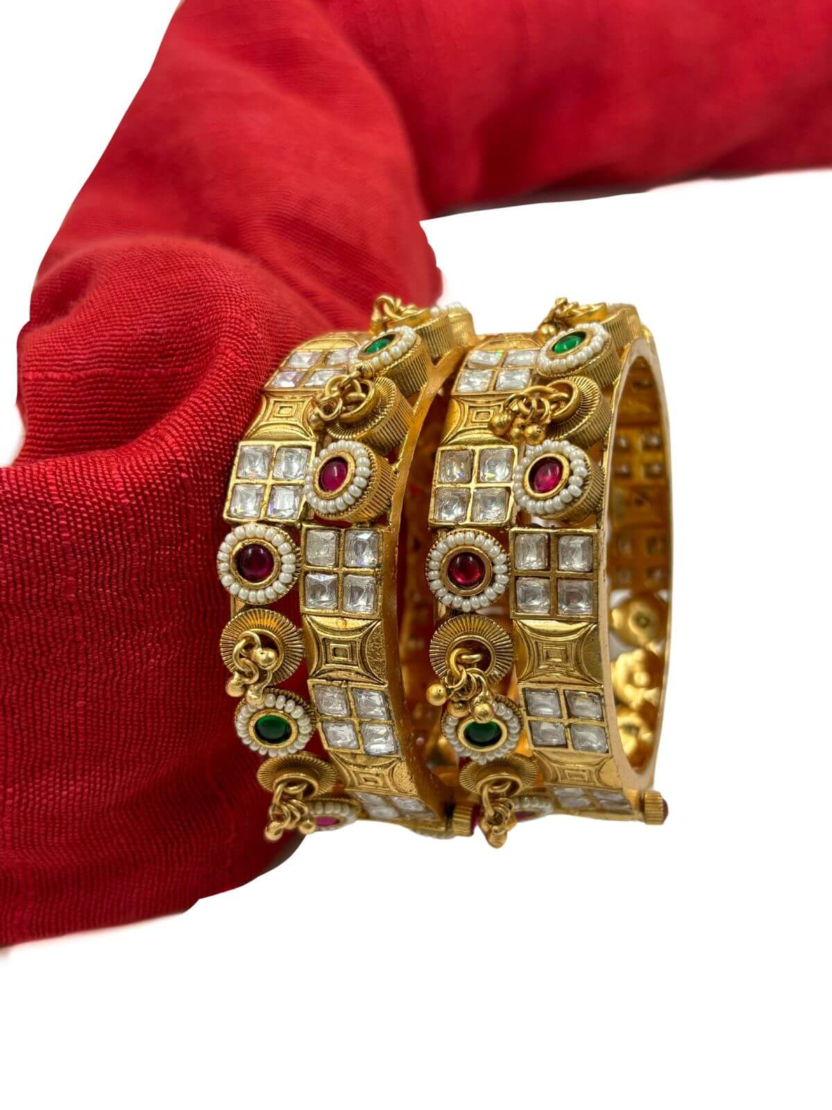 Mahira Antique Gold Kundan Kada Bangles | Antique Bangles