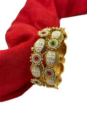Tejasvini Beautiful Antique Gold Meenakari Kada Bangles | Latest Bangles For Women