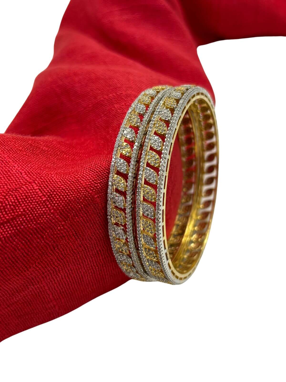 Dual Tone American Diamond Bangles | Zircon Bangles