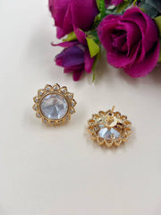 Maanvi Beautiful Kundan Polki Stud Earrings For Parties By Gehna Shop