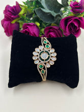 Sweety Flower Design Polki Green Bracelet For Women