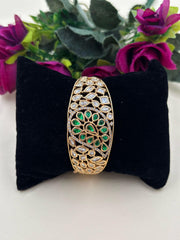 Designer Kundan Polki Green Bracelet For Women