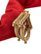 Muskan Lotus Design Ruby Polki Square Bangles