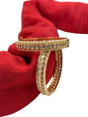 Vibhuti Designer Sleek Kundan Polki Bangles By Gehna Shop