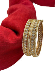 Vibhuti Designer Sleek Kundan Polki Bangles By Gehna Shop