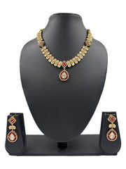 Saisha Gold Plated Modern Party Wear Polki Jewellery Necklace Set