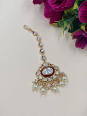 Avadhi Designer Polki Kundan Choker Necklace Set With Tikka - Bridal Choker Set