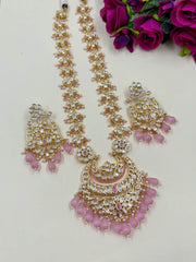Vanshika Designer Long Polki Necklac Set For Weddings
