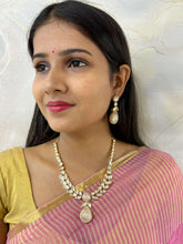 Zeenat Modern Look Changeable Stones Polki Necklace Set | Party Necklace