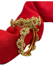 Anisha Gold Plated Artificial Antique Golden Bangles Set