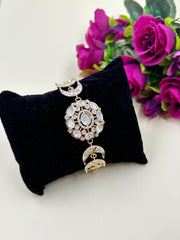 Abhira Polki Bracelet With Adjustable Chain | Girls Bracelet