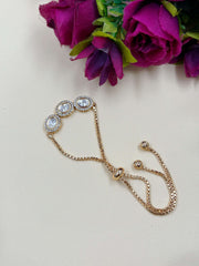 Simple Kundan Polki Bracelet With Adjustable Chain | Girls Bracelet