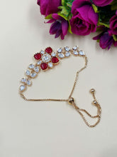 Anuja Designer Ruby And Polki Bracelet With Adjustable Chain For Ladies And Girls