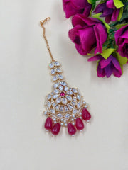 Stylish Big Kundan Polki Maang Tikka | Bridal Maang Tikka