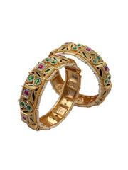 Beautiful Handcrafted Meenakari Multi Color Kada Bangles Set