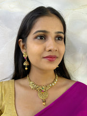 Nayantara Gold Plated Antique Gold Jewellery Necklace Set for women online