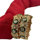 Beautiful Green Kundan Polki Kada Bangles For Women online