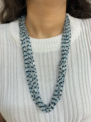 Semi Precious Multi Layered Blue Beads Necklace Set online for women
