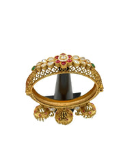 Swarnika Gold Plated Antique Gold Kada Bangles With Jhumka online for women