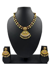 Tanushree Pastel Meenakari Artificial Antique Gold Necklace Set Online For Women