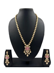 Kimaya Modern Long Kundan Polki Necklace Set With Changeable Stones