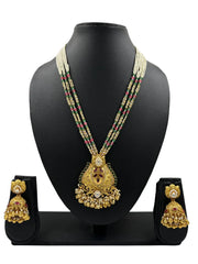 Arpita Party Wear Long Antique Gold Pendant Necklace Set