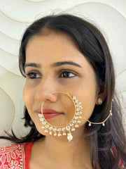 Traditional Designer Oversize Kundan Nose Ring | Nathni | Nath For Women