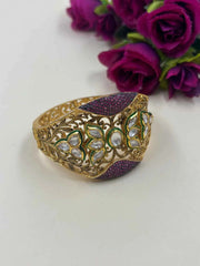 Traditional Artificial Broad Antique Kundan Bracelet