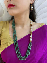 Designer Semi Precious Green Jade Chips Beads Necklace For Women - Green Beads Necklace