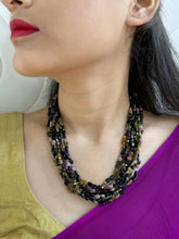 Semi Precious Gemstones Tourmaline Multilayered Beaded Necklace Set For Women