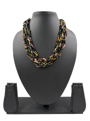 Semi Precious Gemstones Tourmaline Multilayered Beaded Necklace Set For Women
