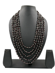 Multi Layered Semi Precious Long Garnet Beads Necklace For Women | Gemstone Beaded Necklaces