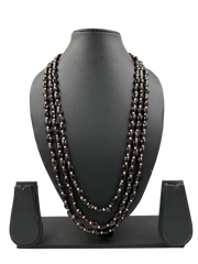 Triple Layered Semi Precious Long Garnet Beads Necklace For Women | Gemstone Beaded Necklaces