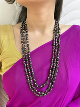 Triple Layered Semi Precious Long Garnet Beads Necklace For Women | Gemstone Beaded Necklaces
