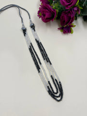 Semi Precious Black And White Cubic Zirconia Beads Necklace For Women