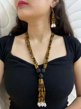 Stylish Natural Tiger Eye Beaded Necklace With Tassels - Gemstone Jewelry