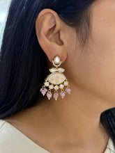 Traditional Pink Meenakari Kundan Dangler Earrings For Women - Party And Wedding Wear