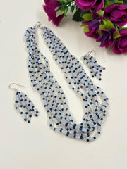 Multi Layered Rainbow Moonstone Beaded Necklace Set For Women - Elegant Gemstone Jewellery