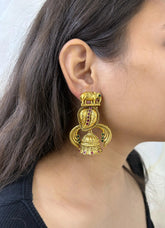 Elephant Design Gold Plated Jhumki Earrings For Women - Ethnic and Traditional Wear