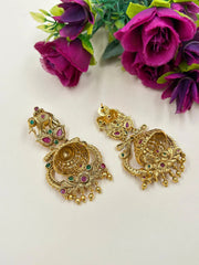 Elegant Gold Plated Elephant Design Golden Jhumki Earrings For Women