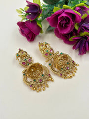 Elegant Gold Plated Elephant Design Golden Jhumki Earrings For Women