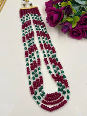 Layered Semi-Precious Multi coloured Jade Stones Beaded Necklace - Elegant Gemstone Jewelry