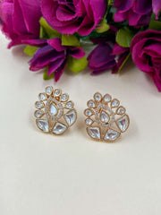 Binita Designer lightweight AD And Polki Stud Earrings For Women