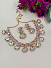 Riddhi Modern Look AD And Polki Kundan Necklace Set | Party Wear Necklace