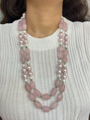 Designer Semi-Precious Long Pearls and Gemstone Beaded Necklace Set– Jade Beads and Shell Pearls Necklace Design by Gehna Shop
