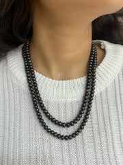 Two Layer Fresh Water Black Pearl Beads Jewellery Necklace online